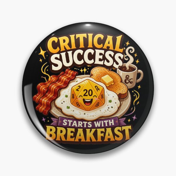 Item preview, Critical Success Starts With Breakfast Cute D20 Dice designed and sold by BadhbhLoot.