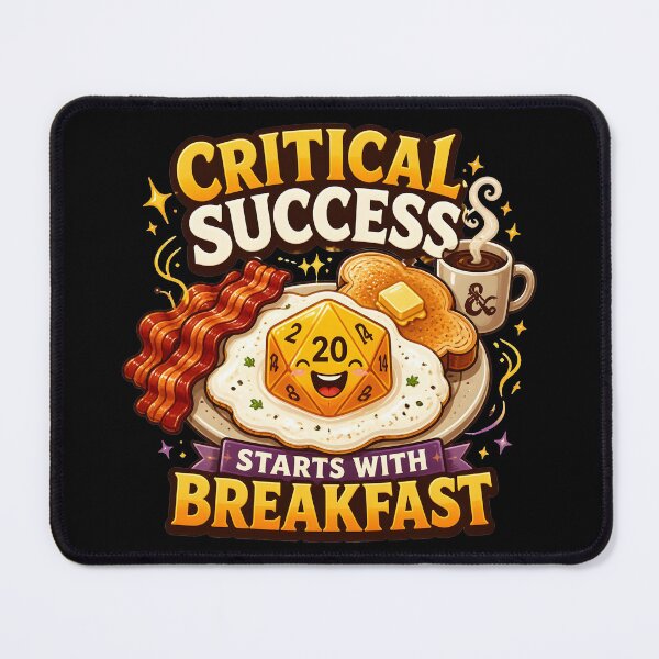 Item preview, Critical Success Starts With Breakfast Cute D20 Dice designed and sold by BadhbhLoot.