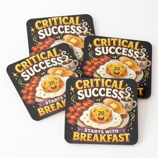Item preview, Critical Success Starts With Breakfast Cute D20 Dice designed and sold by BadhbhLoot.