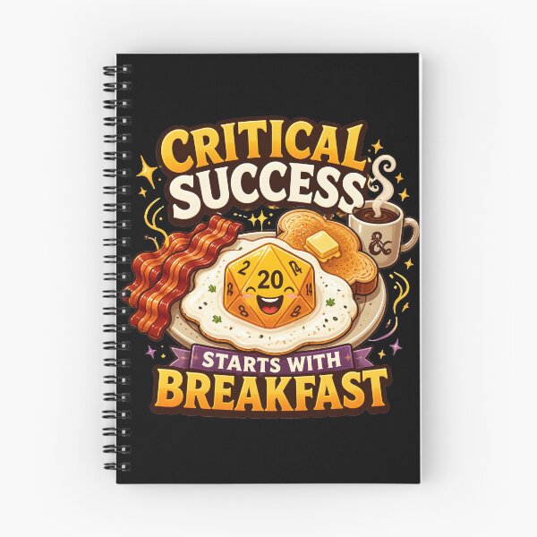 Item preview, Critical Success Starts With Breakfast Cute D20 Dice designed and sold by BadhbhArt.