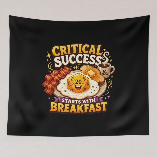 Item preview, Critical Success Starts With Breakfast Cute D20 Dice designed and sold by BadhbhLoot.