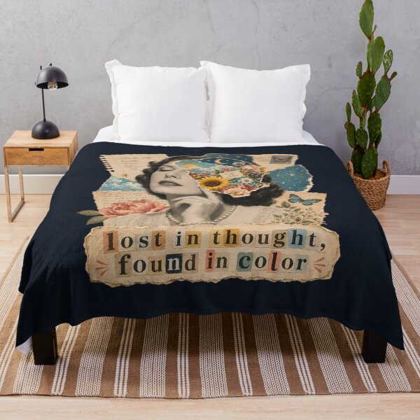 Item preview, Lost In Thought Found In Color Vintage Collage Dreamer Floral designed and sold by VIVID COLORS CLUB.