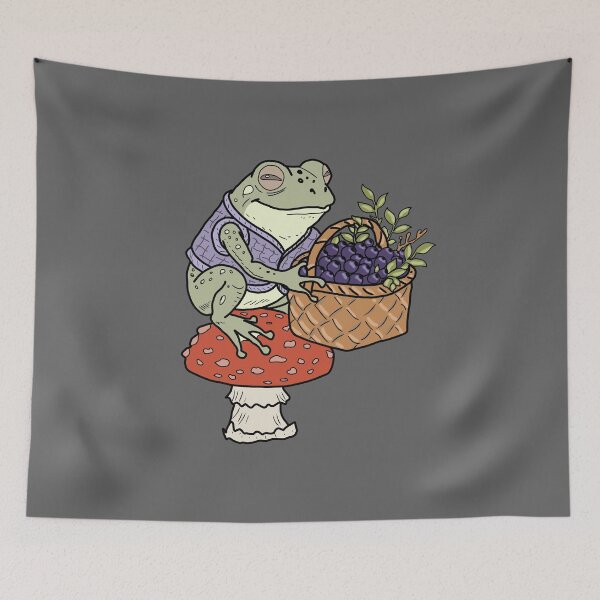 Item preview, Frog forager in Goblincore style designed and sold by LeshanArt.