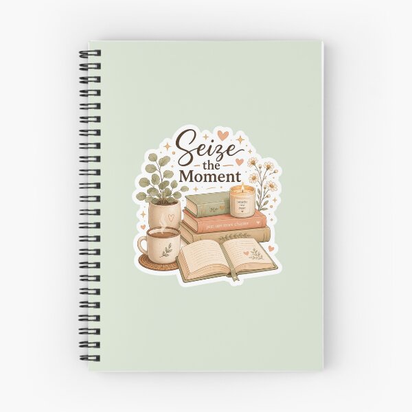 Item preview, Seize the Moment Sticker | Cozy Book & Coffee Aesthetic | Reading Lover Gift designed and sold by MUSA'S.