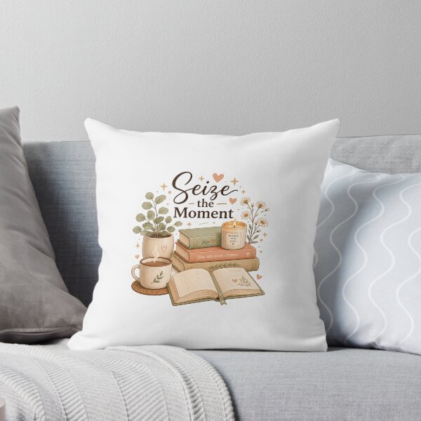 Item preview, Seize the Moment Sticker | Cozy Book & Coffee Aesthetic | Reading Lover Gift designed and sold by MUSA'S.