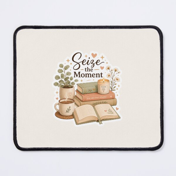 Item preview, Seize the Moment Sticker | Cozy Book & Coffee Aesthetic | Reading Lover Gift designed and sold by MUSA'S.