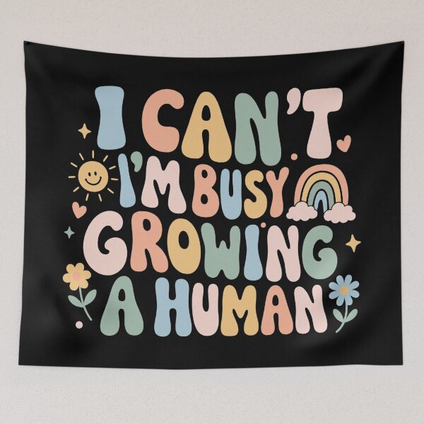 Item preview, I Can't I'm Busy Growing A Human Pregnancy Announcement Gift designed and sold by Blok45.