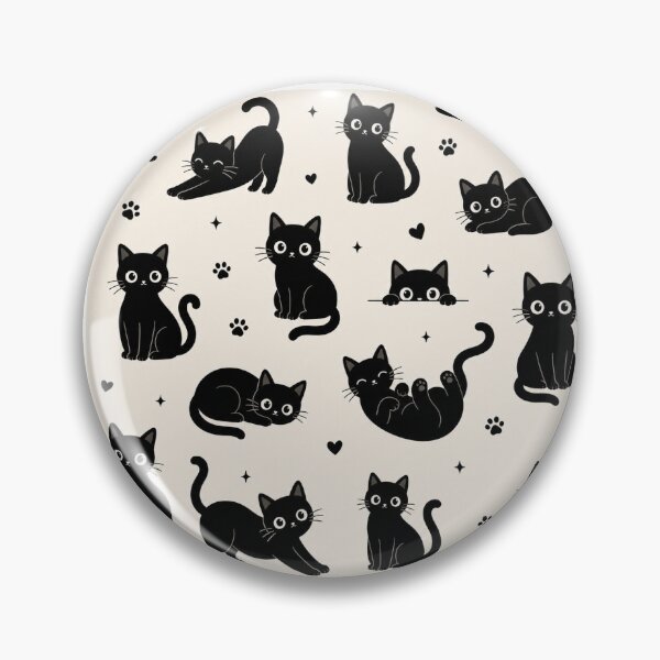 Item preview, Black Cat Pattern designed and sold by OddlySticky.