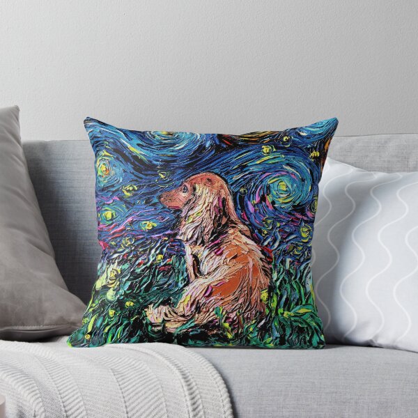 Item preview, Long Haired Brown Dachshund Night designed and sold by AjaTrier.