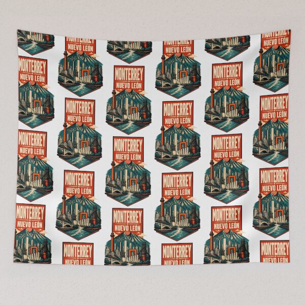 Item preview, Monterrey Nuevo Leon, Mexico Vintage Travel Tourism Art designed and sold by TravelersGems.
