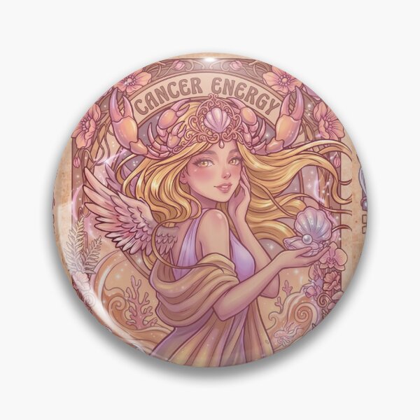 Item preview, Cancer Zodiac Goddess Art | Cancer Energy Celestial Astrology Illustration | Pastel Anime Fantasy Girl | Crab Zodiac Sign | Art Nouveau Horoscope Wall Art | Cancer Birthday Gift designed and sold by RSDigitalPrintDesign.