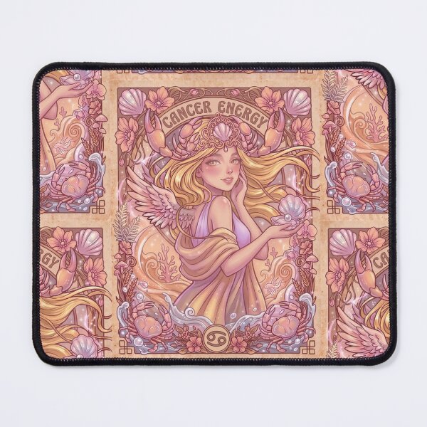 Item preview, Cancer Zodiac Goddess Art | Cancer Energy Celestial Astrology Illustration | Pastel Anime Fantasy Girl | Crab Zodiac Sign | Art Nouveau Horoscope Wall Art | Cancer Birthday Gift designed and sold by RSDigitalPrintDesign.