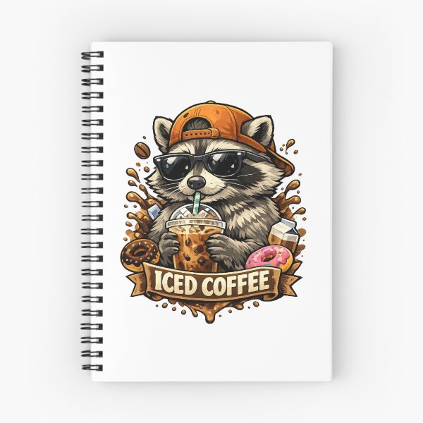 Item preview, Raccoon Drinking Iced Coffee designed and sold by tegrammer.
