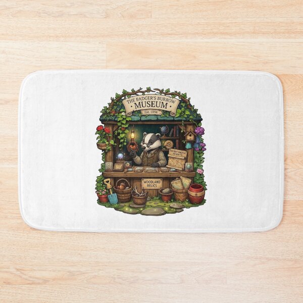 Item preview, The Badger's Burrow Museum | Woodland Relics Curator | Whimsical Fantasy Museum Art designed and sold by MrDev.