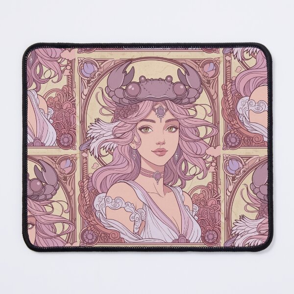 Item preview, Cancer Zodiac Goddess Art | Cancer Energy Celestial Astrology Illustration | Pastel Anime Fantasy Girl | Crab Zodiac Sign | Art Nouveau Horoscope Wall Art | Cancer Birthday Gift designed and sold by RSDigitalPrintDesign.