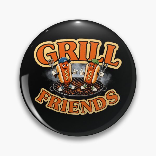 Item preview, Grill Friends – Funny Retro BBQ Hot Dog Design designed and sold by KennyTheBartender.