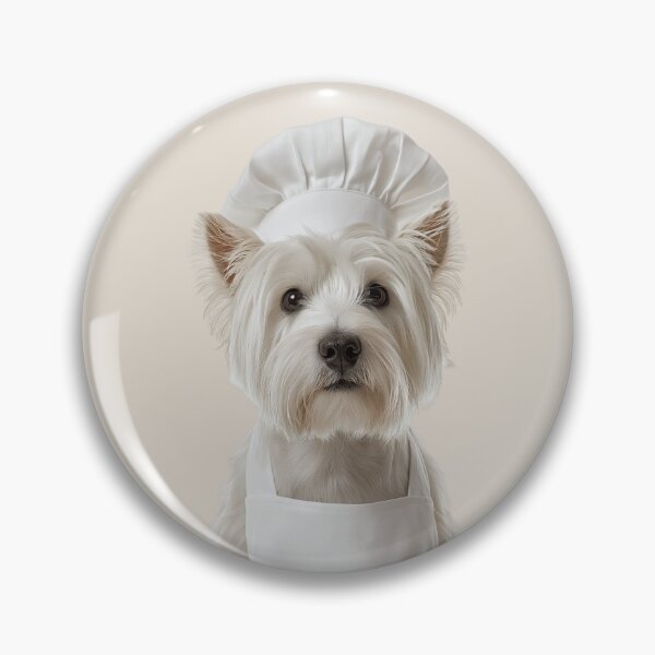 Item preview, Funny West Highland White Terrier Dog Chef Realistic Animal Cooking Humor Art designed and sold by LazyOwlStore.