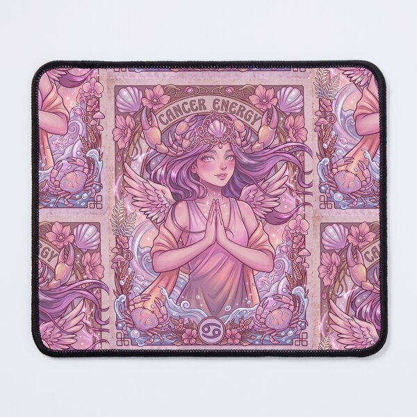 Item preview, Cancer Zodiac Goddess Art | Cancer Energy Celestial Astrology Illustration | Pastel Anime Fantasy Girl | Crab Zodiac Sign | Art Nouveau Horoscope Wall Art | Cancer Birthday Gift designed and sold by RSDigitalPrintDesign.