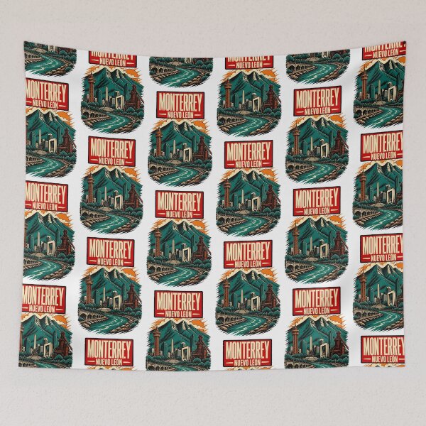 Item preview, Monterrey Nuevo Leon, Mexico Vintage Travel Tourism Art 2 designed and sold by TravelersGems.