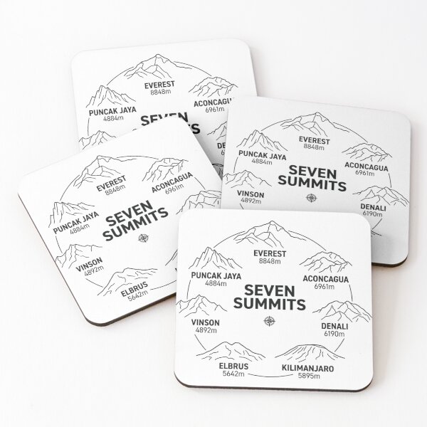 Item preview, Seven Summits Circle Design – Minimalist Mountain Line Art Illustration designed and sold by GabeMountainArt.
