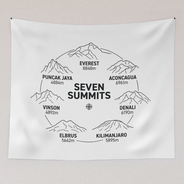 Item preview, Seven Summits Circle Design – Minimalist Mountain Line Art Illustration designed and sold by Gabe1983.