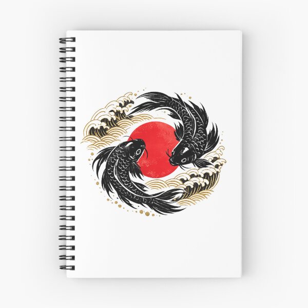 Item preview, Black Koi Yin Yang | Japanese Koi Fish Sun | Ukiyo-e Inspired Zen Art designed and sold by MrDev.