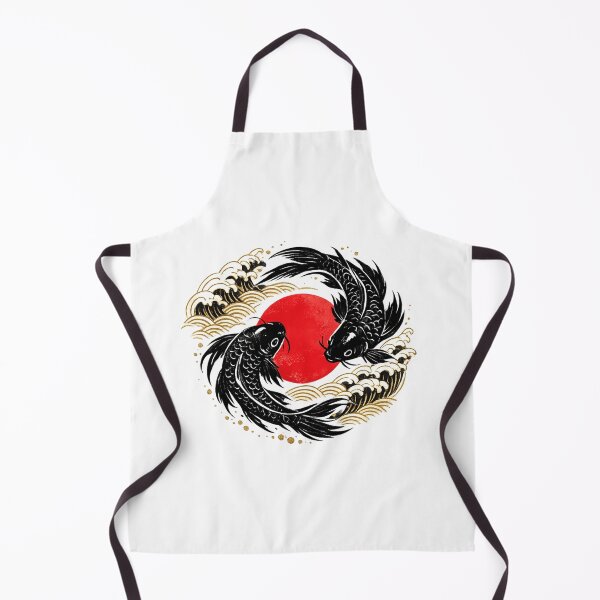 Item preview, Black Koi Yin Yang | Japanese Koi Fish Sun | Ukiyo-e Inspired Zen Art designed and sold by MrDev.