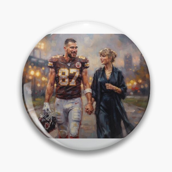 Item preview, Beautiful Painting of Taylor Swift and Travis Kelce designed and sold by Halifaxartguy.