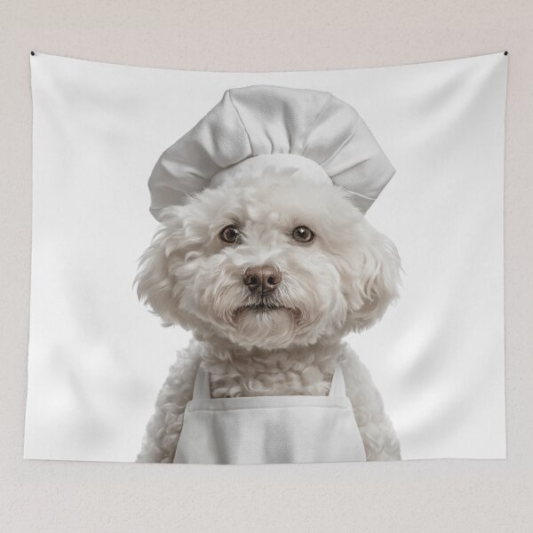 Item preview, Funny Bichon Frise Dog Chef Realistic Animal Cooking Humor Art designed and sold by LazyOwlStore.