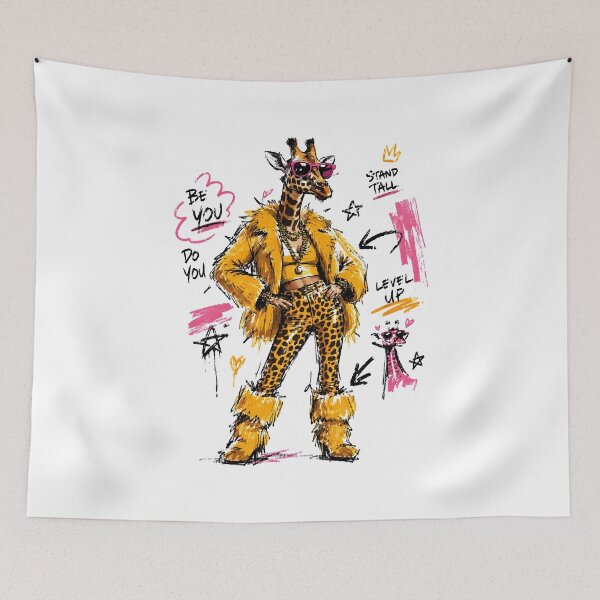 Item preview, Stand Tall Fashion Giraffe Streetwear Art – Bold Hand-Drawn Design designed and sold by RamyGallery.