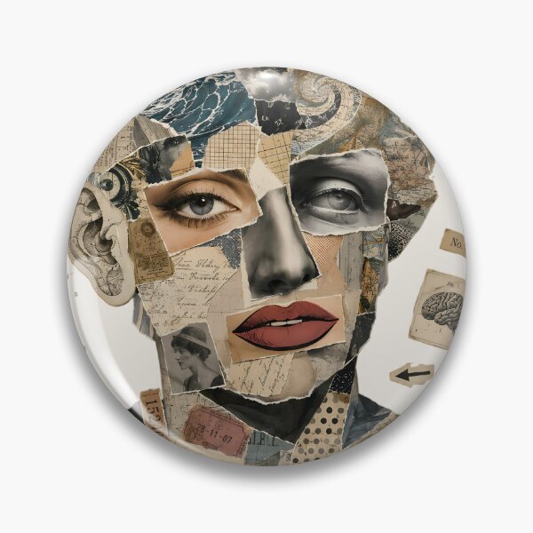 Item preview, Mentally Assembled Vintage Collage Portrait Mind Art Funny Surreal  designed and sold by VIVID COLORS CLUB.