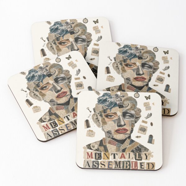 Item preview, Mentally Assembled Vintage Collage Portrait Mind Art Funny Surreal  designed and sold by VIVID COLORS CLUB.