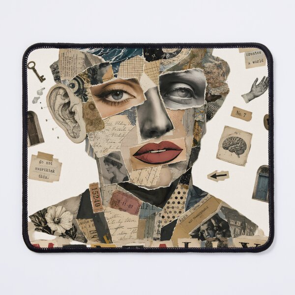 Item preview, Mentally Assembled Vintage Collage Portrait Mind Art Funny Surreal  designed and sold by VIVID COLORS CLUB.