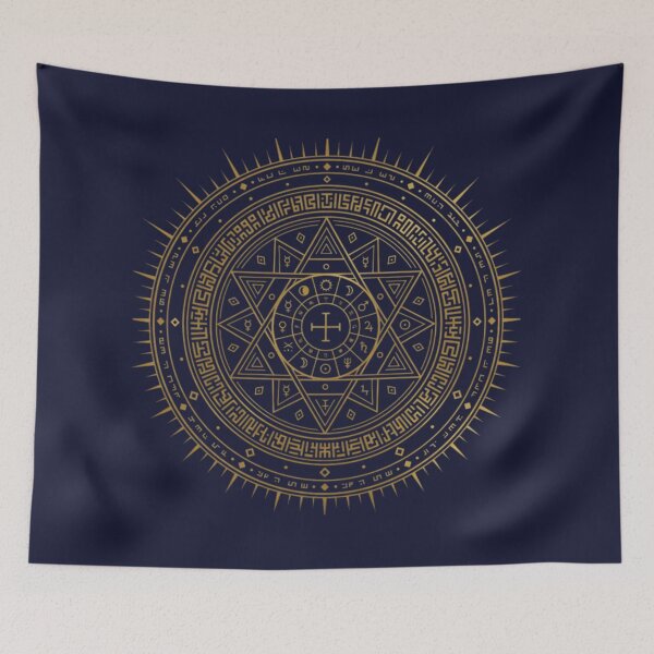Item preview, Ancient Alchemist Astrological Seal - Mystic Zodiac & Rune Mandala designed and sold by 63Hotpeppers.
