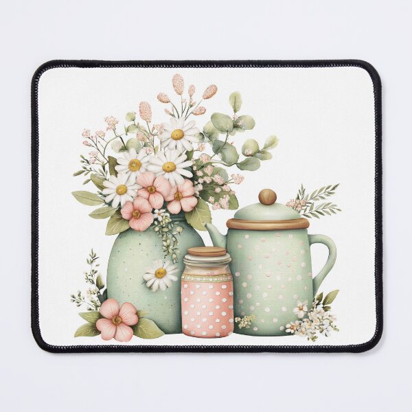 Item preview, Pastel Cottagecore Floral Teapot and Jar designed and sold by Step & Stow.