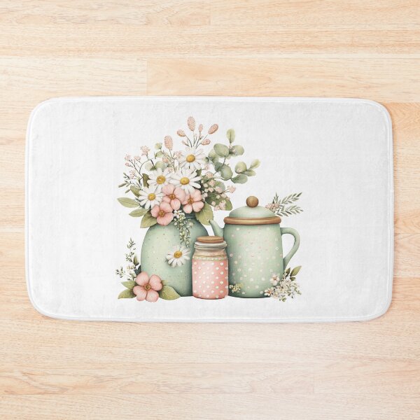 Item preview, Pastel Cottagecore Floral Teapot and Jar  designed and sold by Step & Stow.