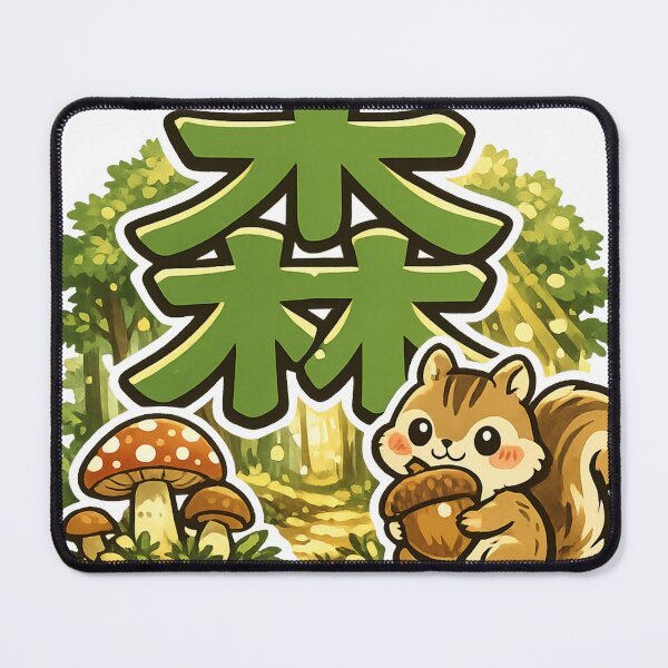 Item preview, Forest Kanji Mori Squirrel Sticker | Cute Japanese Woodland Aesthetic Kawaii Animal designed and sold by kawaii animal store (in Japan).