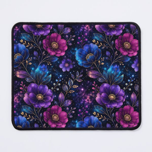 Item preview, Galaxy Floral Pattern Purple Blue Magenta Starry Space designed and sold by Aureva Arts Shop.