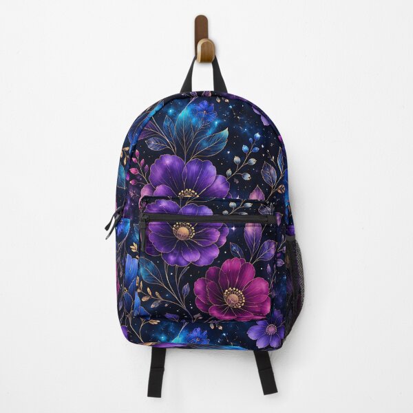 Item preview, Galaxy Floral Pattern Purple Blue Magenta Starry Space designed and sold by Aureva Arts Shop.