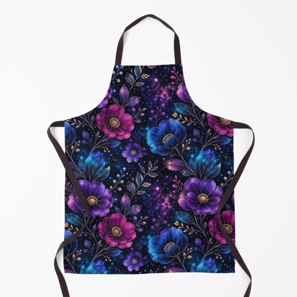 Item preview, Galaxy Floral Pattern Purple Blue Magenta Starry Space designed and sold by Aureva Arts Shop.