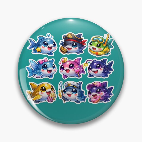 Item preview, Cute Kawaii Shark Sticker designed and sold by KrishAuraa.