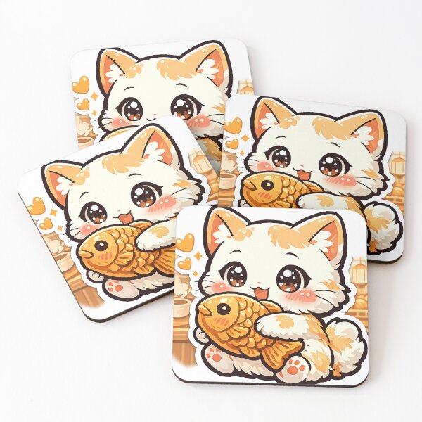 Item preview, Kawaii Cat Hugging Taiyaki Sticker | Cute Japanese Bakery Anime Cat designed and sold by kawaii animal store (in Japan).