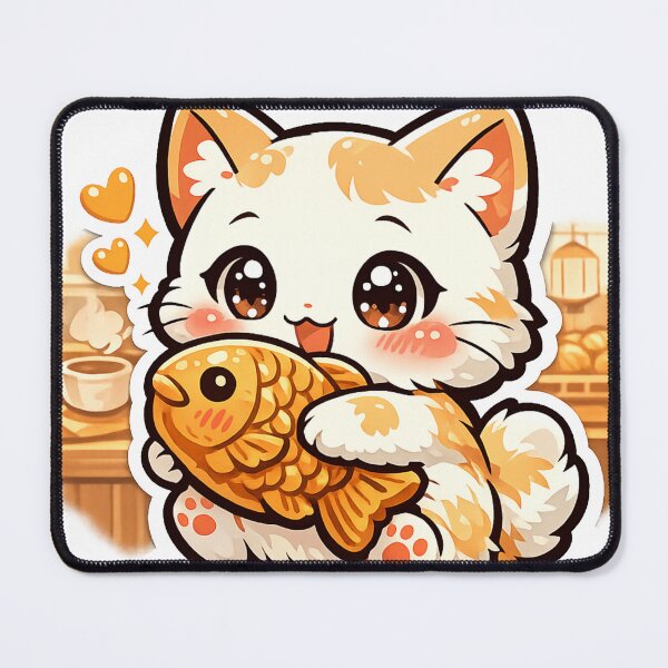 Item preview, Kawaii Cat Hugging Taiyaki Sticker | Cute Japanese Bakery Anime Cat designed and sold by kawaii animal store (in Japan).