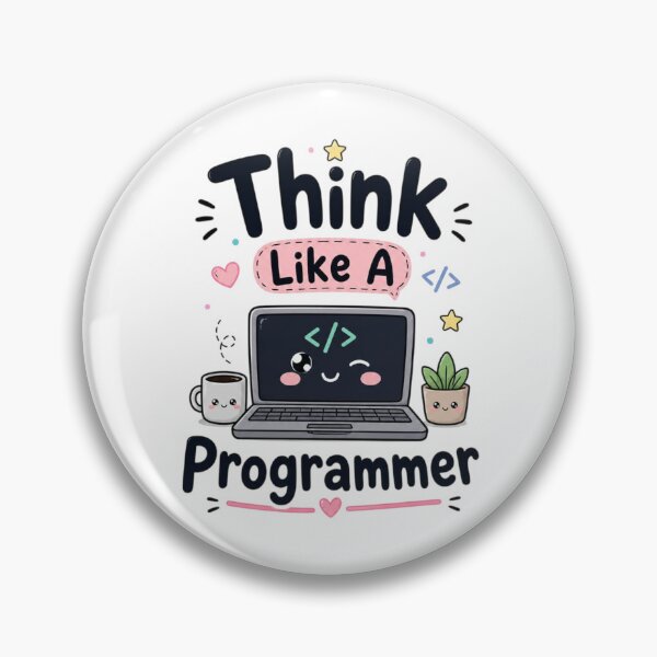 Item preview, Think Like A Programmer Cute Coding Quote Kawaii Laptop Design | Funny Developer Gift Sticker designed and sold by Sanika arts .
