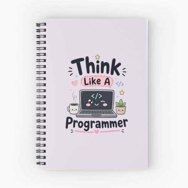 Item preview, Think Like A Programmer Cute Coding Quote Kawaii Laptop Design | Funny Developer Gift Sticker designed and sold by Sanika arts .