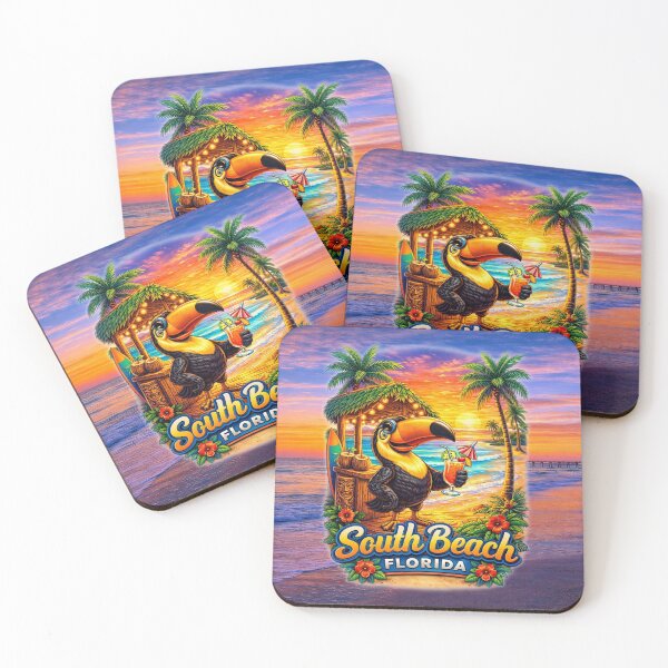 Item preview, Tropical Toucan Sunset – South Beach Florida Paradise designed and sold by MysticOzzy.