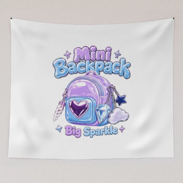 Item preview, Y2K Mini Backpack with Glitter Horn designed and sold by pirminio.