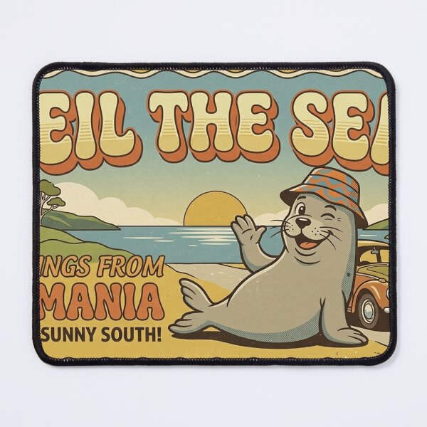 Item preview, Retro Neil The Seal Vintage Tasmania Postcard designed and sold by ahmad077.