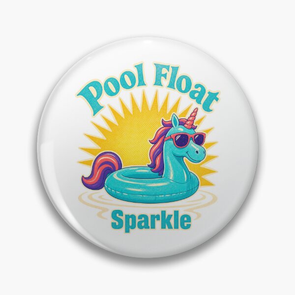 Item preview, Retro glitter unicorn pool float designed and sold by pirminio.