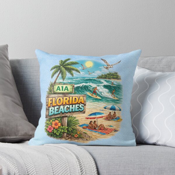 Item preview, A1A Florida Beaches Vintage Surf Scene – Retro Coastal Highway Ocean Lifestyle Design designed and sold by MysticOzzy.